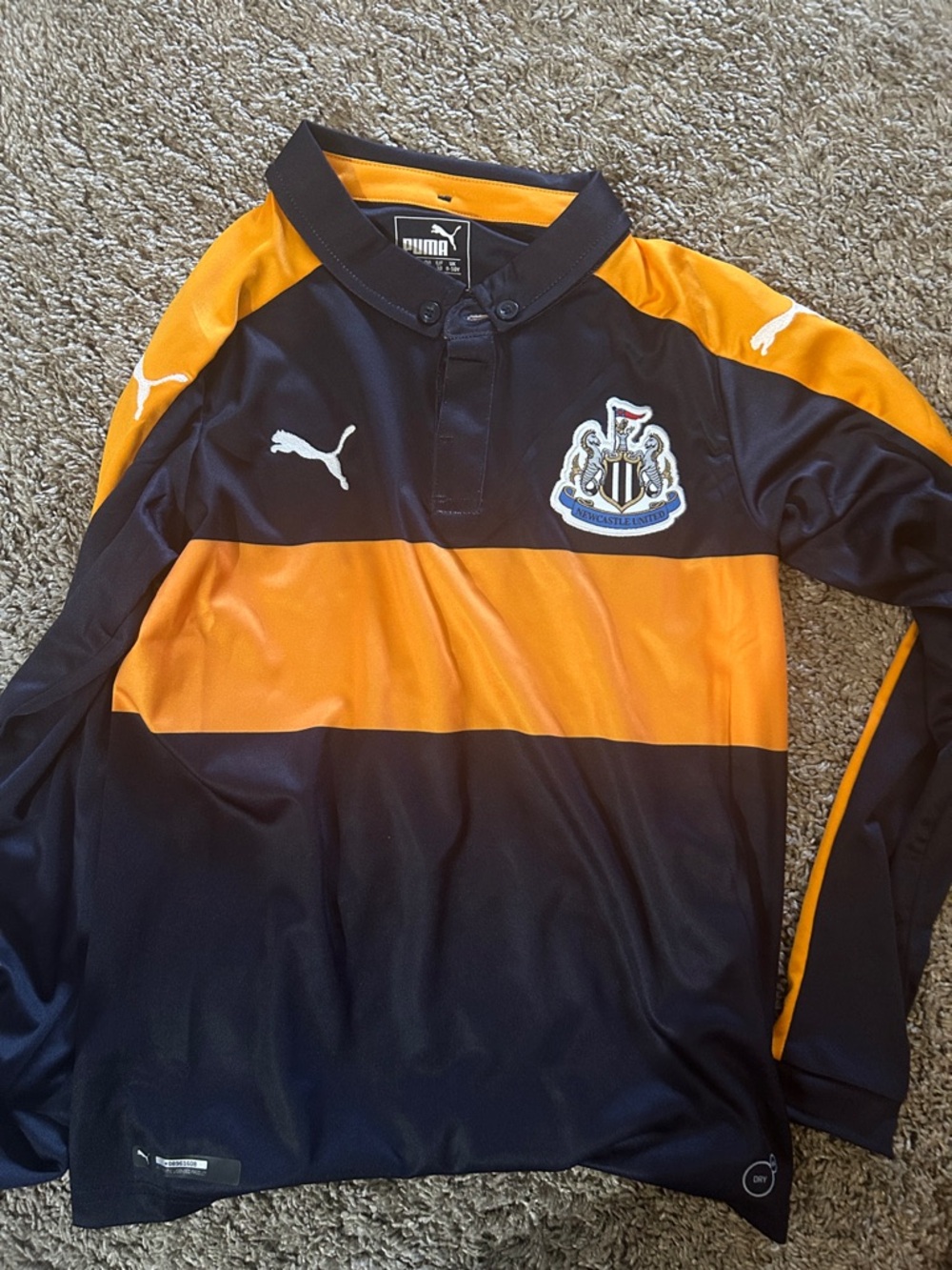 Puma Kids Navy and Gold Newcastle Long Sleeve Jersey